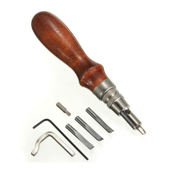 5 in 1 Leather Craft Stitching and Groover Crease Leather Tool 5 in 1 Leather Craft Stitching and Groover Crease Leather Tool