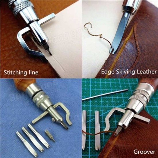 5 in 1 Leather Craft Stitching and Groover Crease Leather Tool 5 in 1 Leather Craft Stitching and Groover Crease Leather Tool