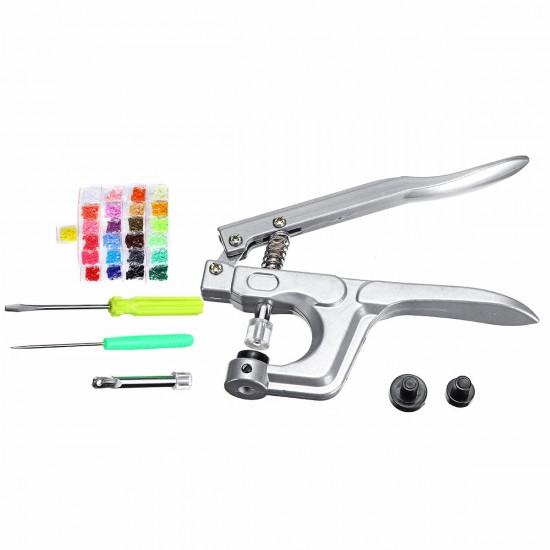 500Pcs T5 Snap Button Fastener Hand Pressure Pliers Tool + Screwdriver 500Pcs T5 Snap Button Fastener Hand Pressure Pliers Tool + Screwdriver
