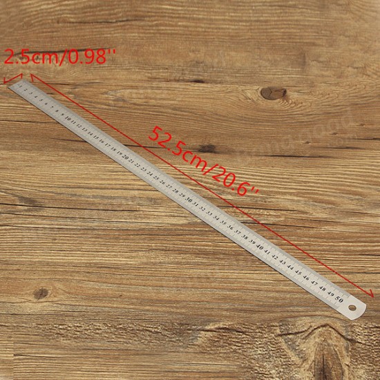50CM Stainless Steel Double Side Scale Straight Ruler Measure Tool 50CM Stainless Steel Double Side Scale Straight Ruler Measure Tool