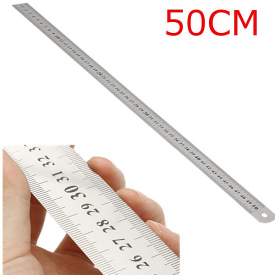 50CM Stainless Steel Double Side Scale Straight Ruler Measure Tool 50CM Stainless Steel Double Side Scale Straight Ruler Measure Tool
