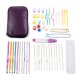 50pcs Aluminum Crochet Hooks Kit Weave Yarn Knitting Needles Sewing Tools Case