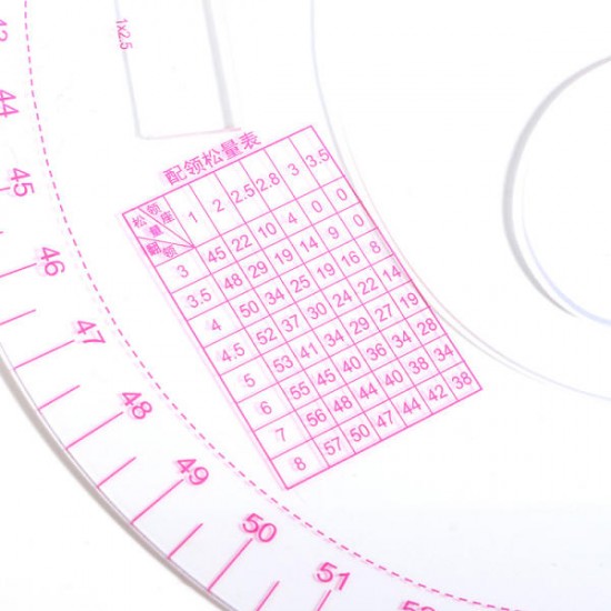 52cm Plastic Clothing Measuring Ruler Curve Ruler Metric Sewing Ruler For Dressmaking Tailor