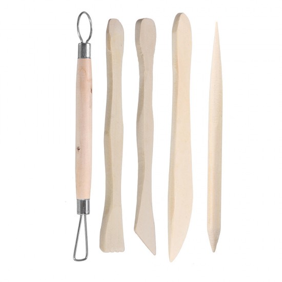 5PCS Wooden Handle Pottery Ceramics DIY Tools Set Wood Handle Wax Pottery Clay Sculpture Carving Tool DIY Craft Set 5PCS Wooden Handle Pottery Ceramics DIY Tools Set Wood Handle Wax Pottery Clay Sculpture Carving Tool DIY Craft Set