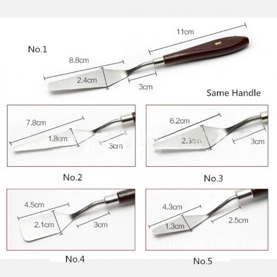 5Pcs Spatula Stainless Steel Mixing Scraper Set for Clay Pottery Cremics 5Pcs Spatula Stainless Steel Mixing Scraper Set for Clay Pottery Cremics