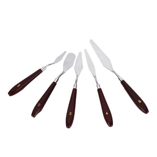 5Pcs Spatula Stainless Steel Mixing Scraper Set for Clay Pottery Cremics 5Pcs Spatula Stainless Steel Mixing Scraper Set for Clay Pottery Cremics