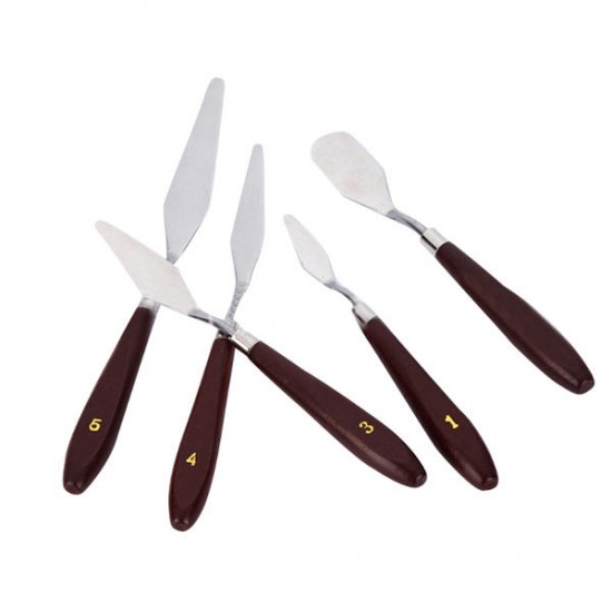 5Pcs Spatula Stainless Steel Mixing Scraper Set for Clay Pottery Cremics 5Pcs Spatula Stainless Steel Mixing Scraper Set for Clay Pottery Cremics