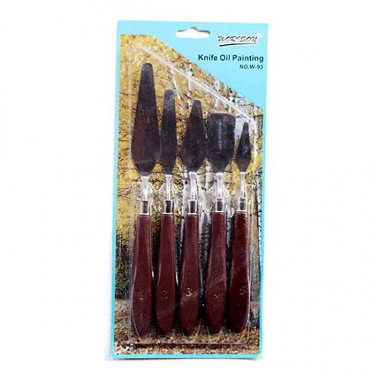 5pcs Wooden Painting Handle Paint Pallette Knives Spatula Stainless Steel Blade 5pcs Wooden Painting Handle Paint Pallette Knives Spatula Stainless Steel Blade