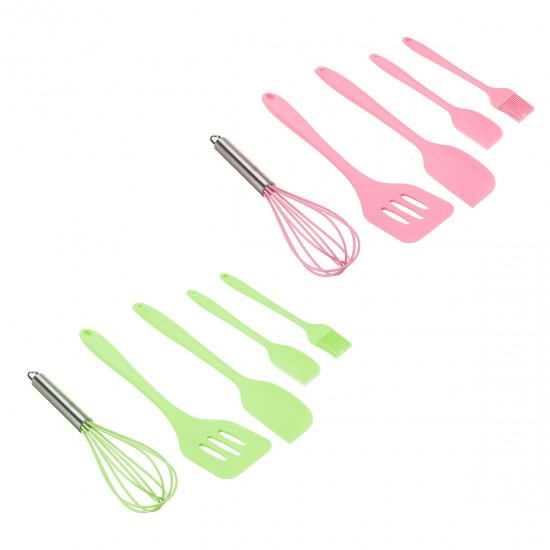 5pcs kitchen Utensil Set Silicone Cake Cream Spatula Mixing Scraper Baking Tool