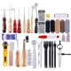 61Pcs Leather Craft Tool Kit Hand Sewing Stitching Punch Carving Saddle Edger