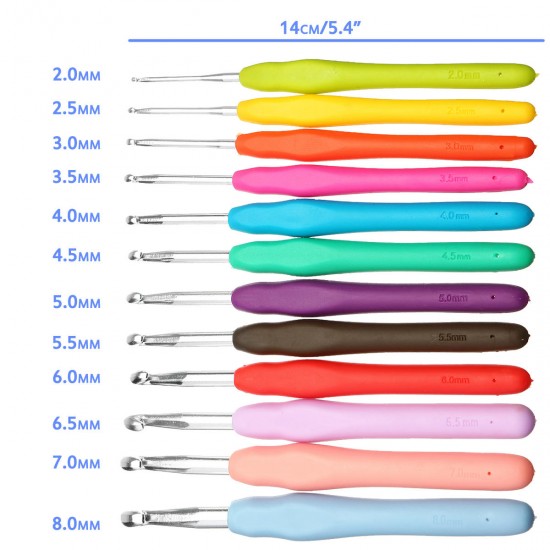 64pcs Crochet Hooks Kit Yarn Knitting Needles Sewing Tools Grip Set Folding Bag Toos Set