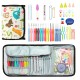 64pcs Crochet Hooks Kit Yarn Knitting Needles Sewing Tools Grip Set Folding Bag Toos Set