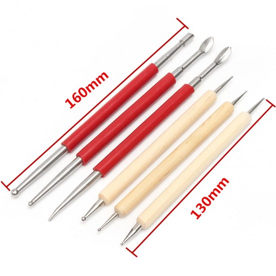 6Pcs Leather Craft Modelling Spoon Carving Stylus Tool Set