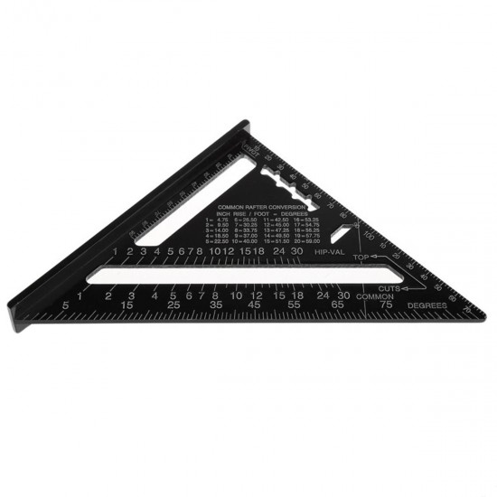 7 Inch Aluminum Triangle Ruler Speed Square Rafter Angle Miter Protractor Measuring