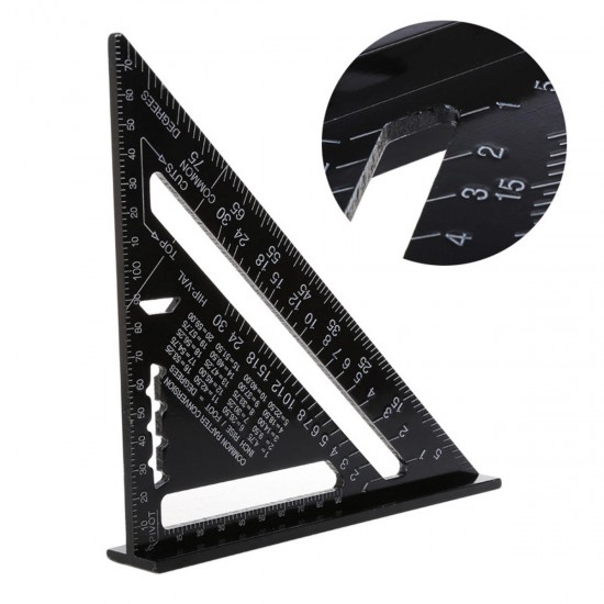 7 Inch Aluminum Triangle Ruler Speed Square Rafter Angle Miter Protractor Measuring 7 Inch Aluminum Triangle Ruler Speed Square Rafter Angle Miter Protractor Measuring