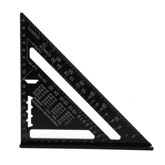 7 Inch Aluminum Triangle Ruler Speed Square Rafter Angle Miter Protractor Measuring