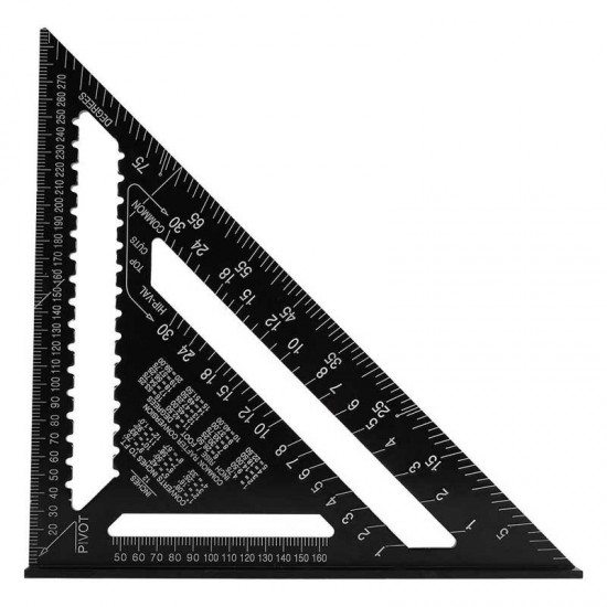 7/12inch Woodworking Triangle Ruler Angle Carpentry Measuring Tool Aluminium