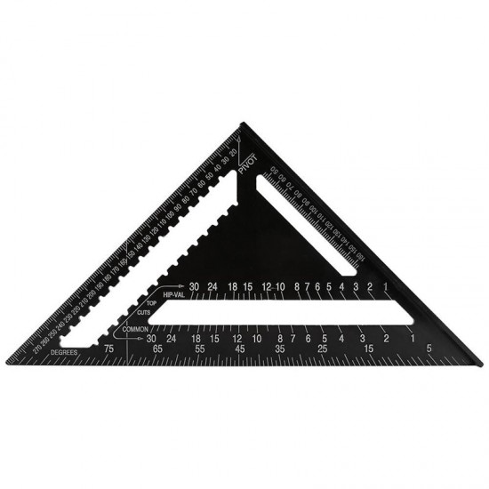 7/12inch Woodworking Triangle Ruler Angle Carpentry Measuring Tool Aluminium