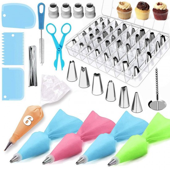 72Pcs Cake Decorating Tools Set DIY Cake Piping Tips Turntable Rotating Cake Tools 72Pcs Cake Decorating Tools Set DIY Cake Piping Tips Turntable Rotating Cake Tools