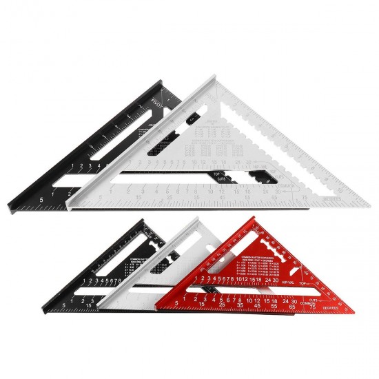7''12'' Aluminum Alloy Triangle Ruler Metric Imperial Meter Square Protractor Line Ruler 7''12'' Aluminum Alloy Triangle Ruler Metric Imperial Meter Square Protractor Line Ruler