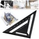 7''12'' Aluminum Alloy Triangle Ruler Metric Imperial Meter Square Protractor Line Ruler