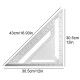 7''12'' Aluminum Alloy Triangle Ruler Metric Imperial Meter Square Protractor Line Ruler