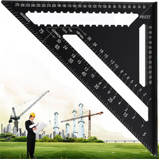 7''12'' Die-cast Aluminum Triangle Ruler Metric Imperial Meter Square Protractor Ruler Tools 7''12'' Die-cast Aluminum Triangle Ruler Metric Imperial Meter Square Protractor Ruler Tools