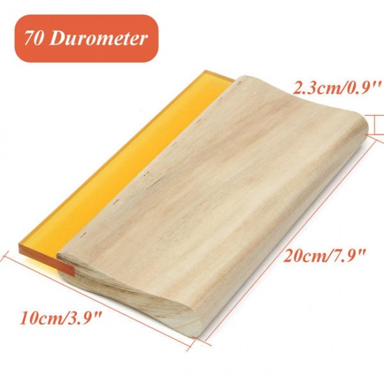 8 Inch Wooden Handle Printing Squeegee Ink Scraper Blade 70 Durometer Ink Scraper