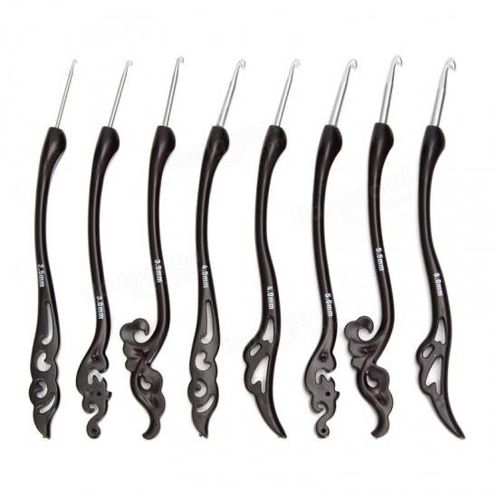 8PCS Aluminum Soft Handle Needles Knit Weave Craft Yarn Crochet Hooks Set 8PCS Aluminum Soft Handle Needles Knit Weave Craft Yarn Crochet Hooks Set