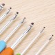 8Pcs Soft Plastic Handle Aluminum Crochet Hooks Knitting Needles Yarn Crochet Tool