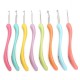 8Pcs Soft Plastic Handle Aluminum Crochet Hooks Knitting Needles Yarn Crochet Tool