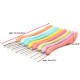 8Pcs Soft Plastic Handle Aluminum Crochet Hooks Knitting Needles Yarn Crochet Tool