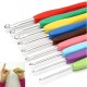 9Pcs Multicolor Aluminum Crochet Hooks Knitting Needles Craft Set with Plastic Handle