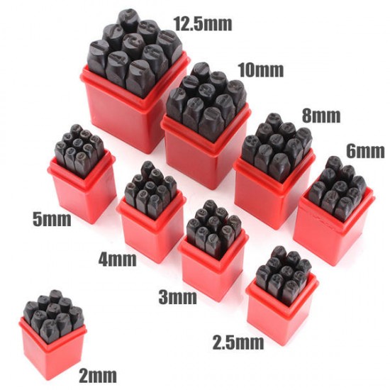 9pcs Stamps Numbers Set Punch Steel Metal Die Tool