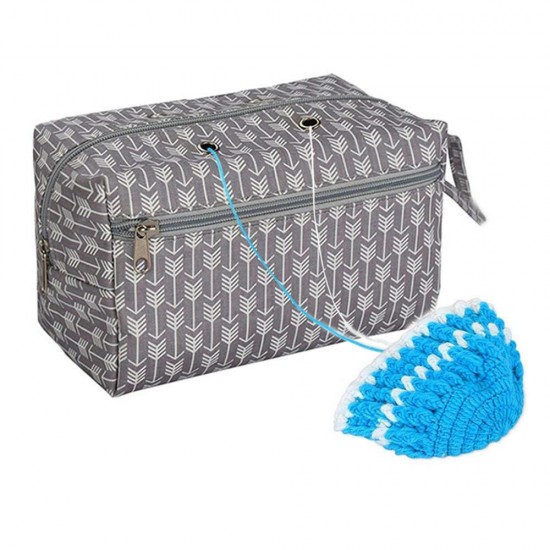 Crochet Hook Woolen Yarn Storage Bag Organizer For Knitting Round Rectangular
