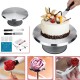 Cake Turntable Aluminum Cake Revolving Stand Holder Cake Baking Decor Tools Set