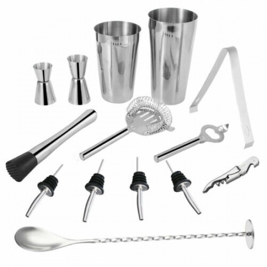 Cocktail Shaker Set Maker Mixer Martini Spirits Bar Strainer Bartender Kit Tools