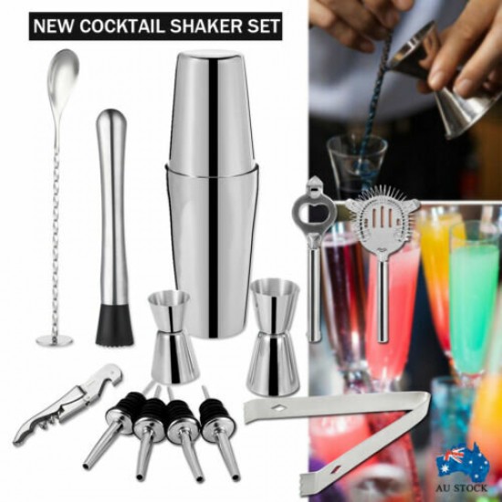Cocktail Shaker Set Maker Mixer Martini Spirits Bar Strainer Bartender Kit Tools Cocktail Shaker Set Maker Mixer Martini Spirits Bar Strainer Bartender Kit Tools
