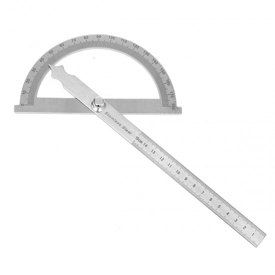 Detachable Stainless Steel Round Head Rotary Protractor Angle Ruler Measuring