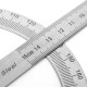 Detachable Stainless Steel Round Head Rotary Protractor Angle Ruler Measuring