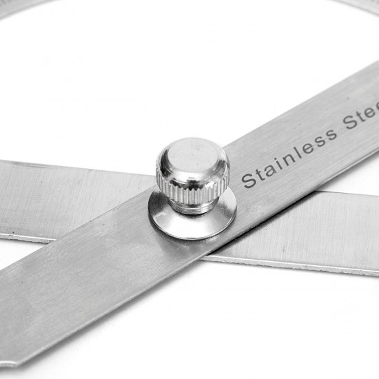 Detachable Stainless Steel Round Head Rotary Protractor Angle Ruler Measuring