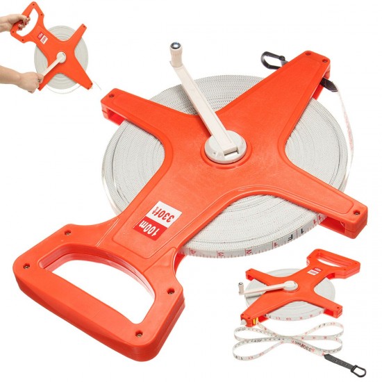 Durable 100M Fiberglass Open Reel Measuring Survey Tape Metric Imperial Measure Durable 100M Fiberglass Open Reel Measuring Survey Tape Metric Imperial Measure