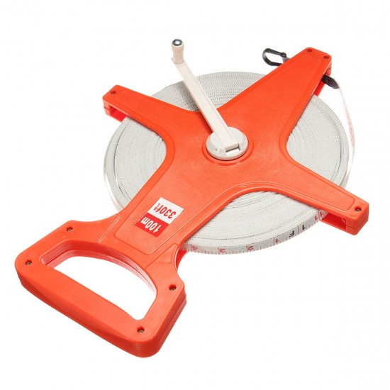 Durable 100M Fiberglass Open Reel Measuring Survey Tape Metric Imperial Measure Durable 100M Fiberglass Open Reel Measuring Survey Tape Metric Imperial Measure