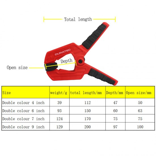 Heavy Duty Woodworking Plastic Spring Clamp Strong Extra Large Clip Nylon Wood Carpenter Spring Clamps Tool