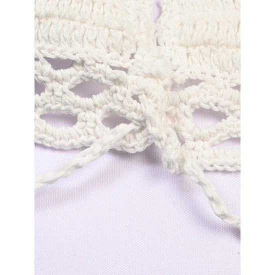 Knitting Top Floral Print Bikini Halter String Triangle Swimsuit