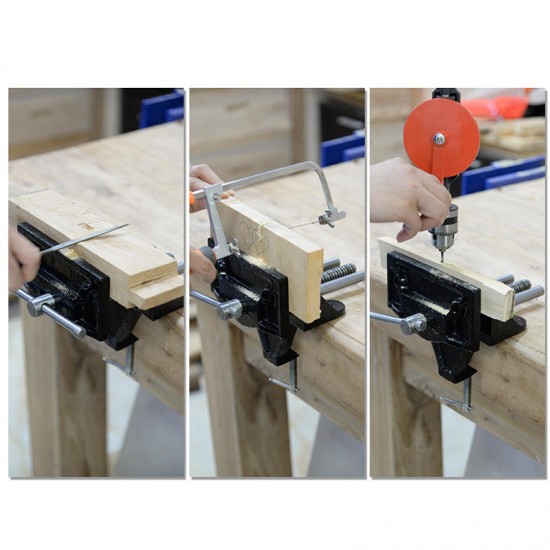 Universal Heavy Table Vise Woodworking Bench Vise Desktop Vise Jewelers Vice Clamp-On Bench Vise Hand Tool