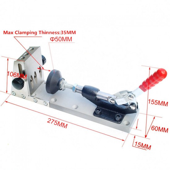 Pocket hole Jig Woodworking Kit Portable Hole Jig Joinery System w/Drilling Bit