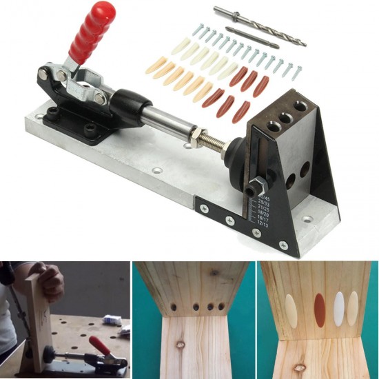 Pocket hole Jig Woodworking Kit Portable Hole Jig Joinery System w/Drilling Bit