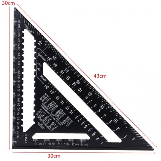 AR01 43X30X30cm Metric Aluminum Alloy Triangle Ruler Black Triangular Ruler AR01 43X30X30cm Metric Aluminum Alloy Triangle Ruler Black Triangular Ruler