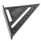 AR01 260x185x185mm Metric Aluminum Alloy Triangle Ruler Black Triangular Rule